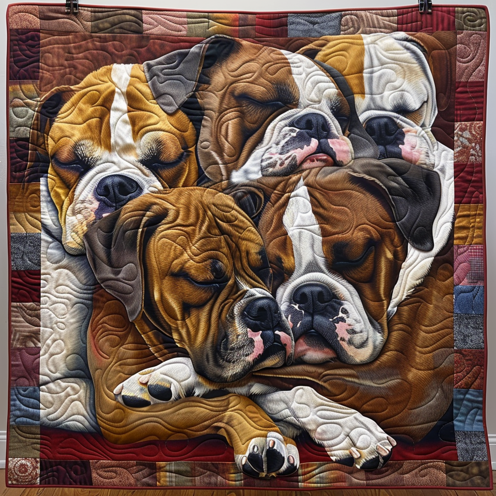 Boxer Bliss Quilted Blanket Home Decor Gift For Wall Decor - Tradiviet