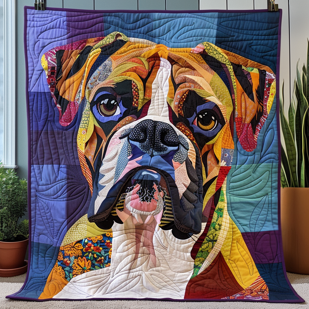 Boxer Charm Quilted Blanket Room Decor Gift For Indoor Decor - Tradiviet