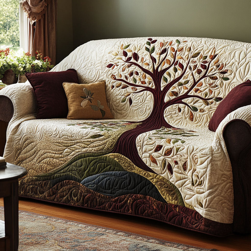 Branch Line Quilted Sofa Cover Best Sofa Slipcovers Tree Of Life Gifts For Her - Tradiviet