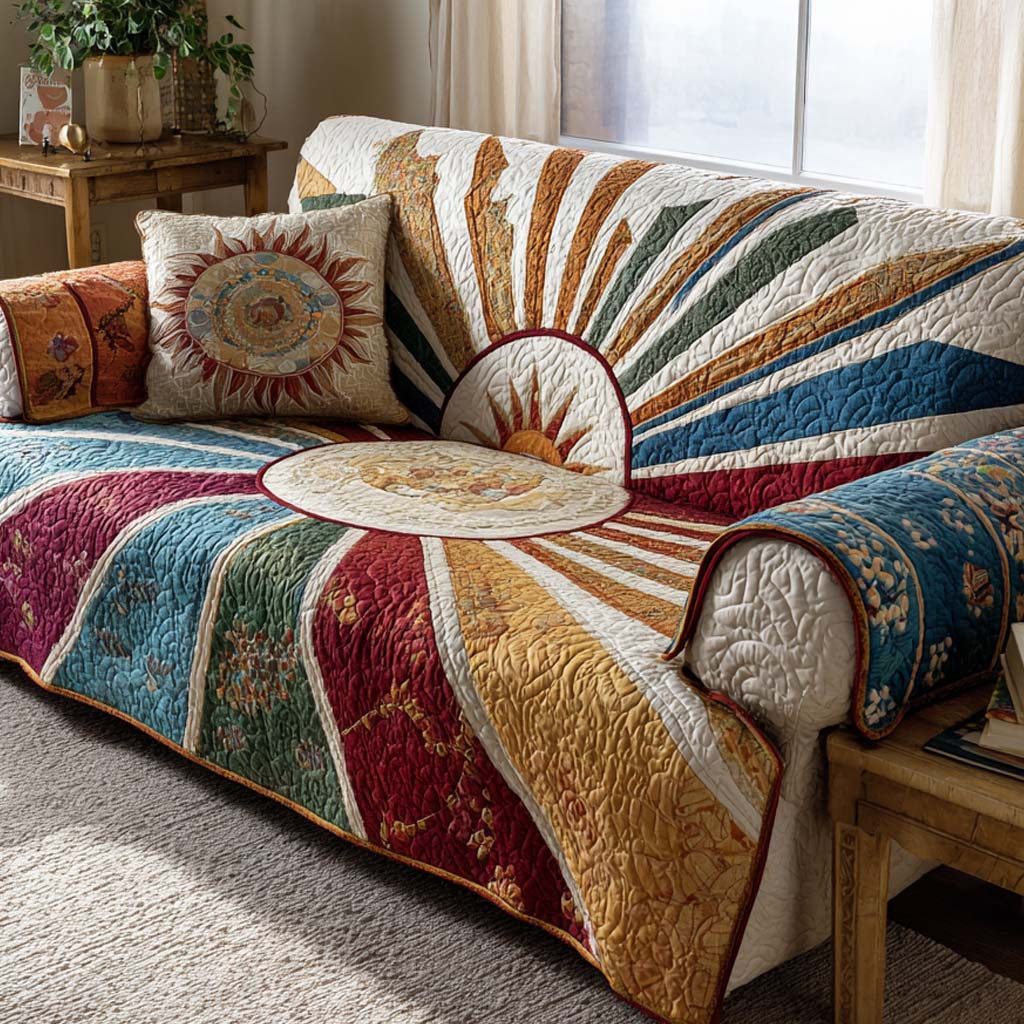 Brickfield Sunrise Quilted Sofa Cover Home Decor Mother's Day Gifts For Elderly - Tradiviet