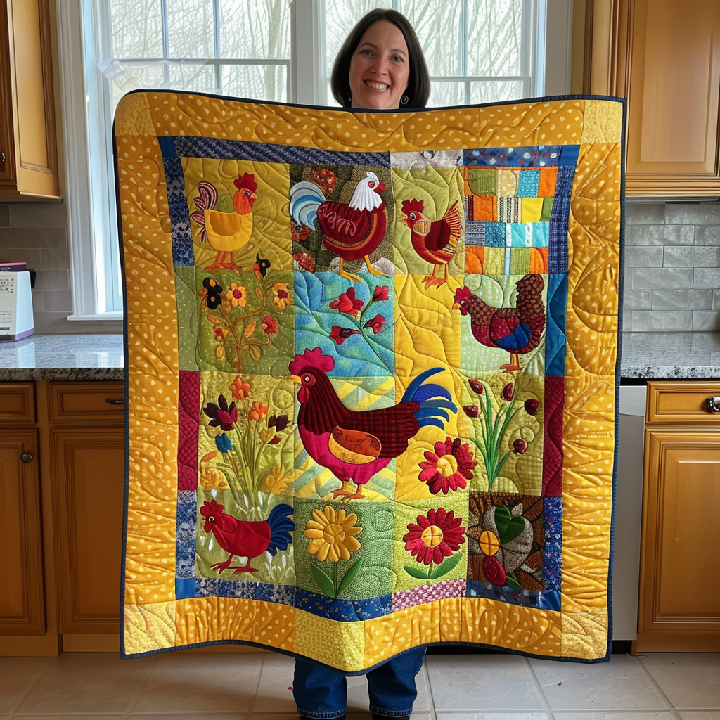 Bright Blooms Quilted Blanket In God We Trust Patriotic Gifts - Tradiviet