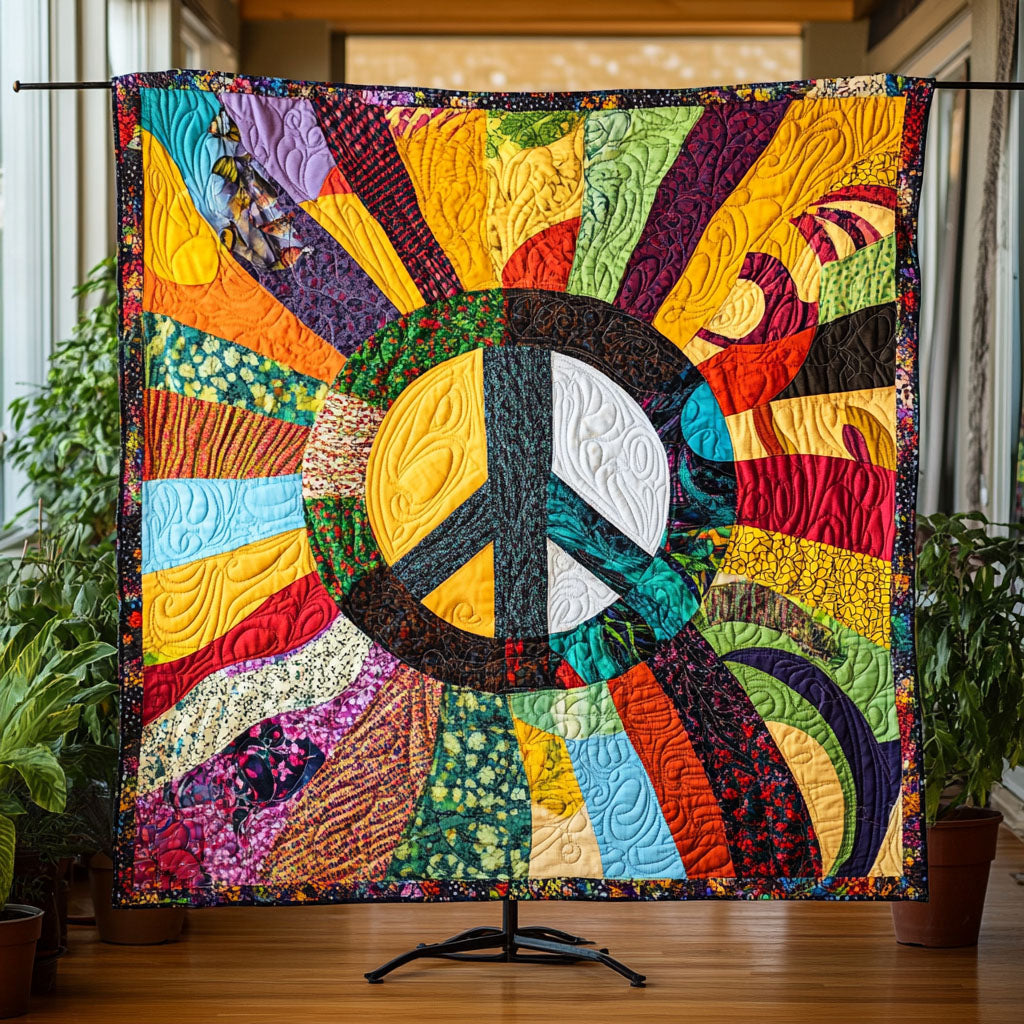 Bright Harmony Quilted Blanket July 4 Apparel Patriotic Gifts For Veterans - Tradiviet