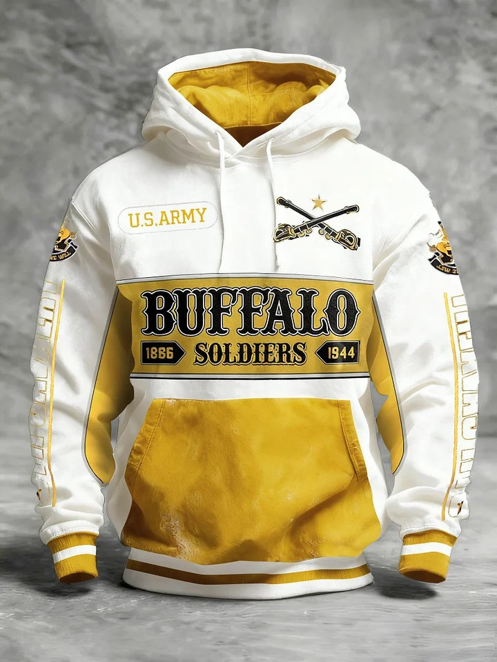 Buffalo Soldiers Hoodie 1886 1944 US Army Merch African American Heroes Apparel Gifts - Tradiviet - Image 2