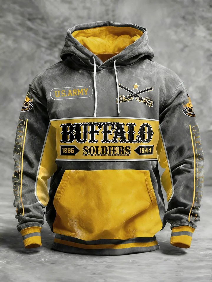 Buffalo Soldiers Hoodie 1886 1944 US Army Merch African American Heroes Apparel Gifts - Tradiviet - Image 4