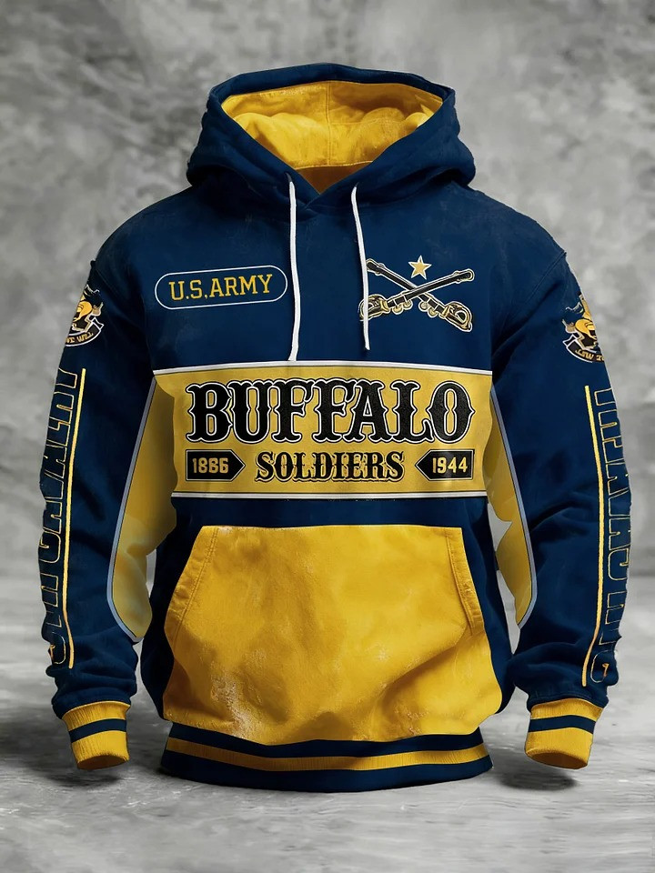 Buffalo Soldiers Hoodie 1886 1944 US Army Merch African American Heroes Apparel Gifts - Tradiviet - Image 3