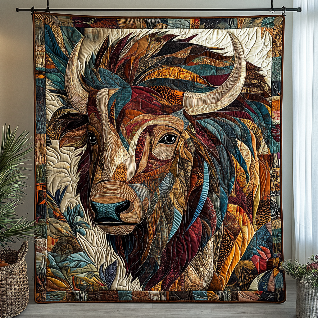 Buffalo Wanderer Quilted Blanket House Decorations Gift For Grandpa - Tradiviet