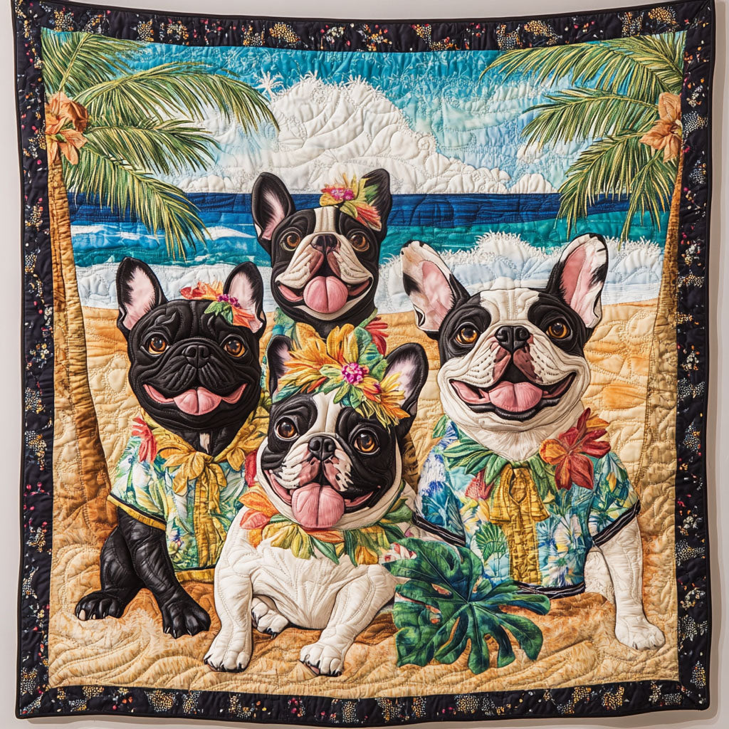 Bulldog Adventures Quilted Blanket Indoor Decorations Gift For Husband - Tradiviet