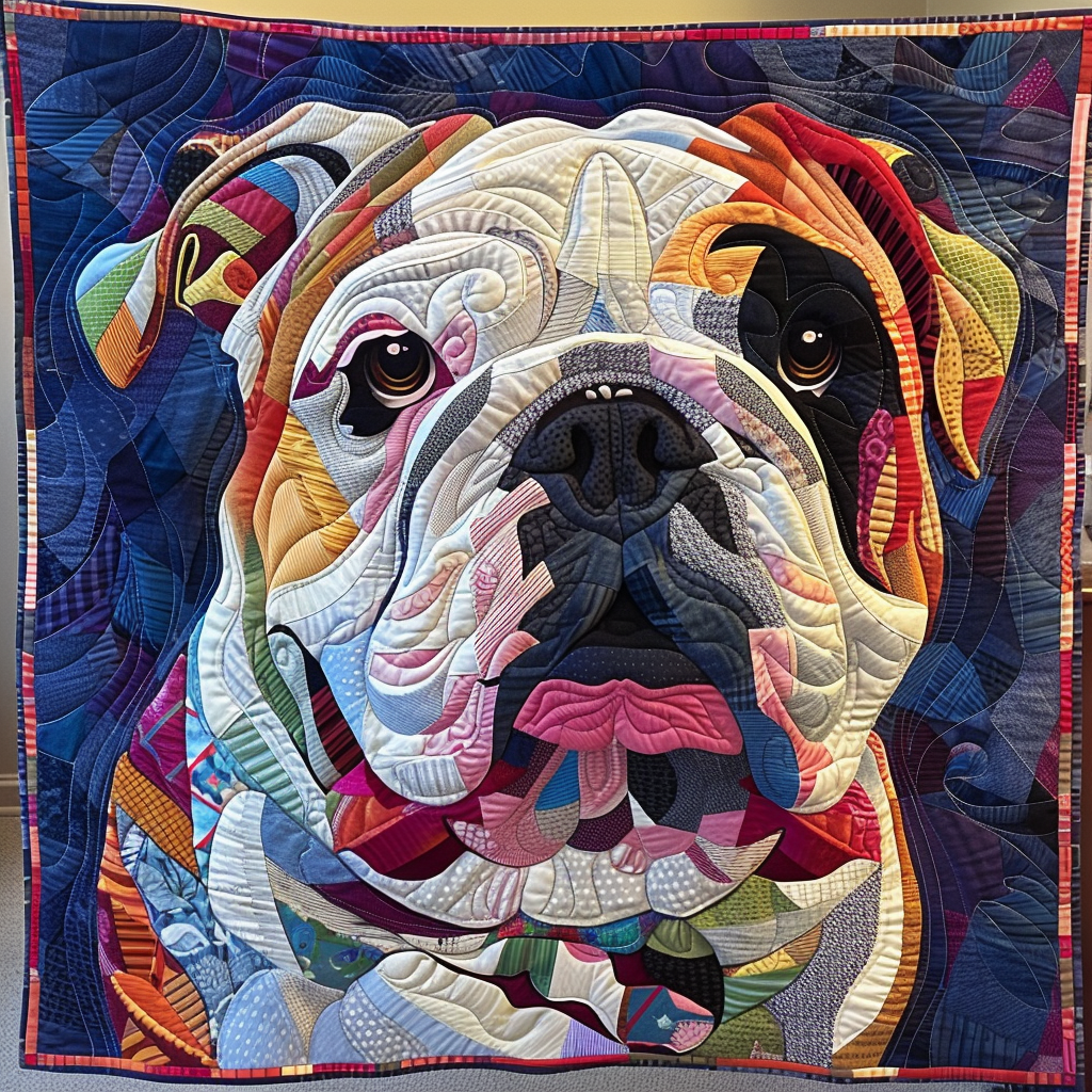 Bulldog Bliss Quilted Blanket Decorations Gift For Brother - Tradiviet