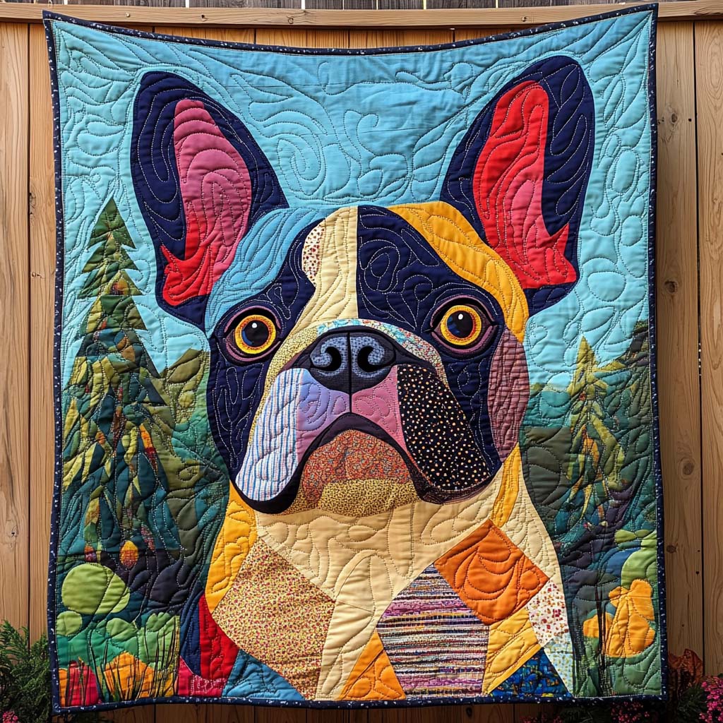 Bulldog Bliss Quilted Blanket Decorations Indoor Gift For Daughter - Tradiviet