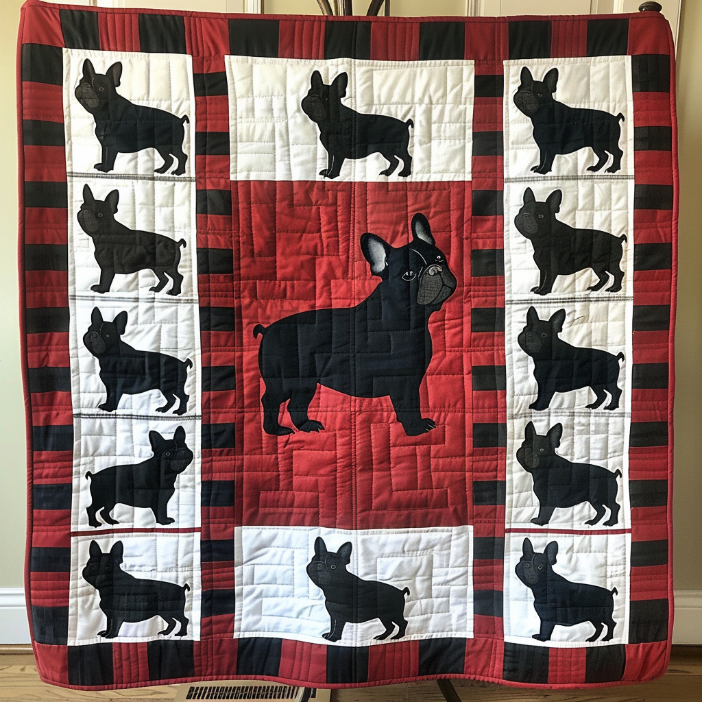 Bulldog Boulevard Quilted Blanket Holiday Home Decor Gift For Aunt - Tradiviet