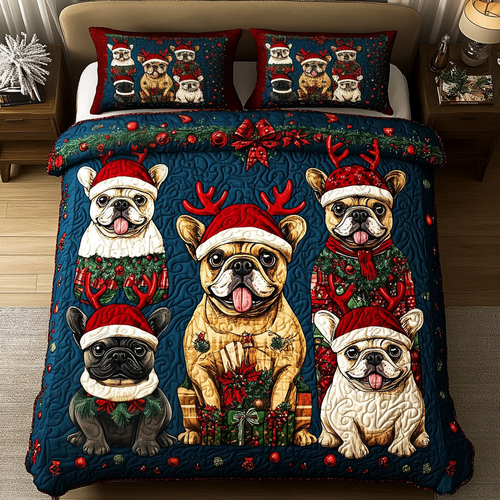 Bulldog Cheer Squad Quilted Blanket Indoor Decorations Gift For Papa - Tradiviet