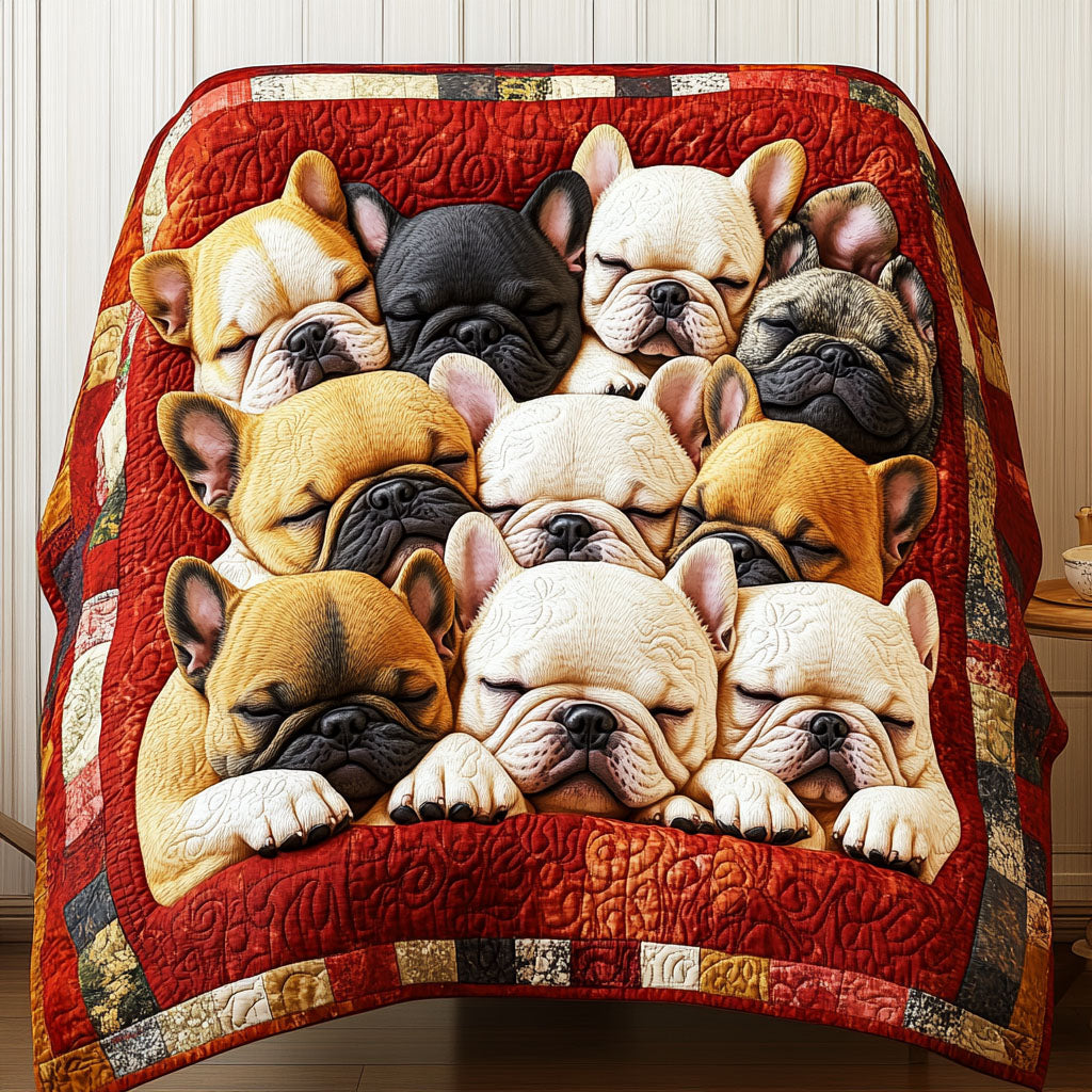 Bulldog Dream Bliss Quilted Blanket Room Ideas Gift For Parents - Tradiviet