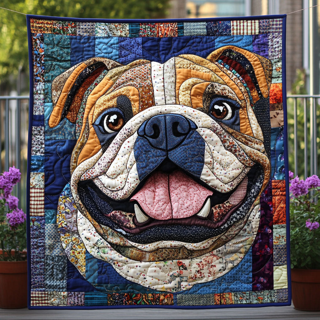 Bulldog Eyeshadow Quilted Blanket Living Room Ideas Gift For Her - Tradiviet