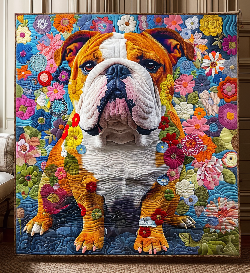 Bulldog Garden Quilted Blanket Room Decorations Gift For Kids - Tradiviet