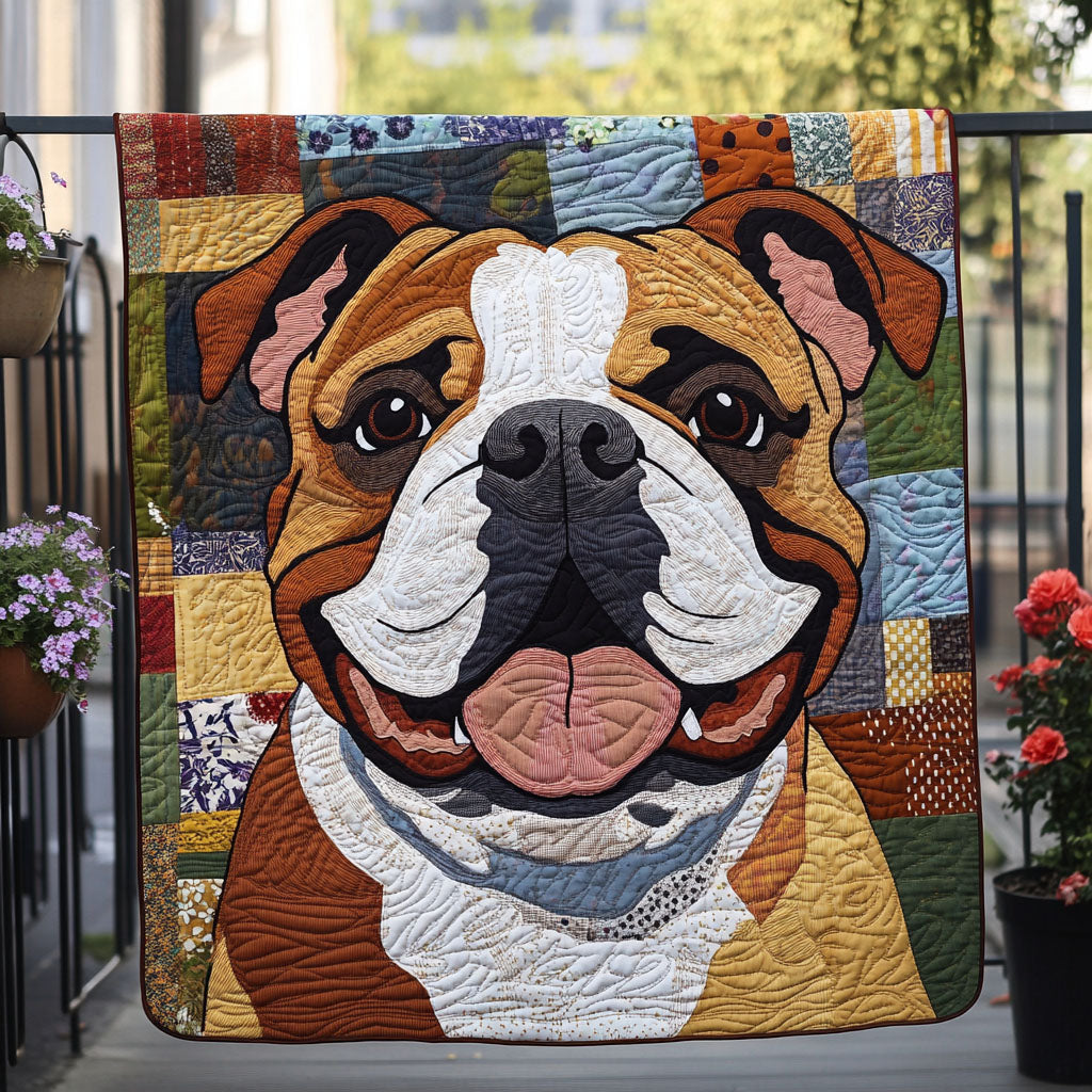 Bulldog Love Story Quilted Blanket Mens Bedroom Decor Gift For Home Decor - Tradiviet