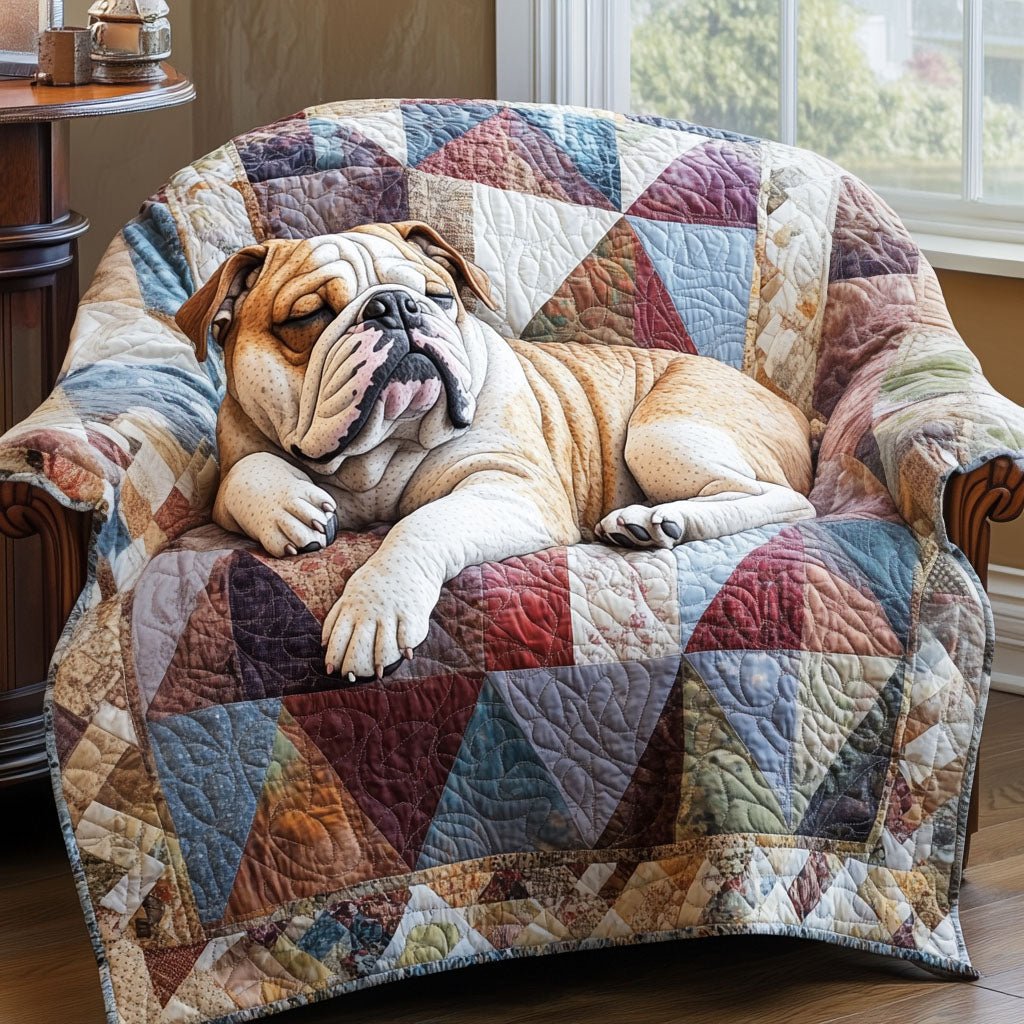 Bulldog Magic Quilted Blanket Autumn Inspired Bedroom Gift For House Decor - Tradiviet