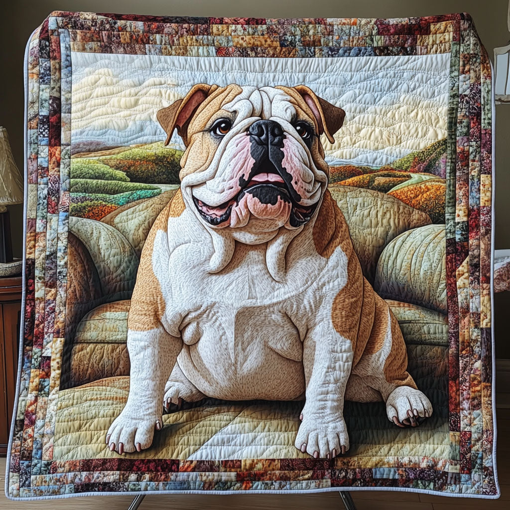 Bulldog Pals Quilted Blanket House Decorations Inside Gift For Rustic Decor - Tradiviet