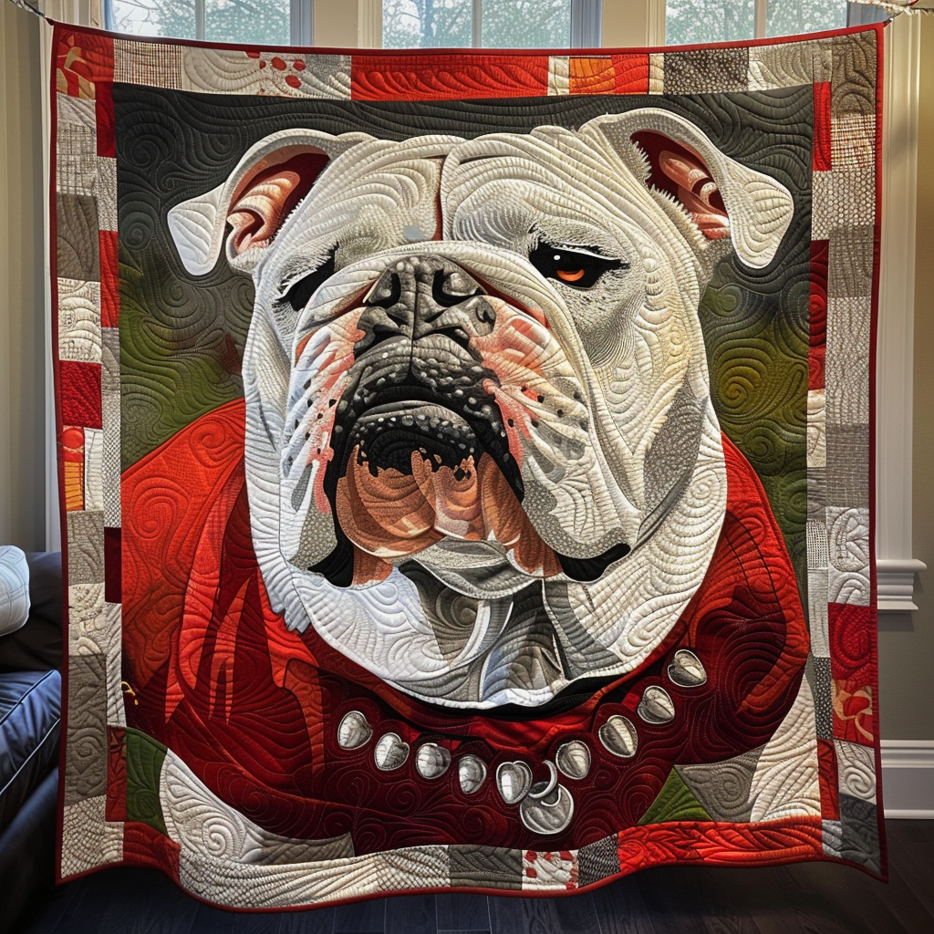 Bulldog Power Stance Quilted Blanket 250 Years Of Defending Liberty Gift For Cozy Home - Tradiviet