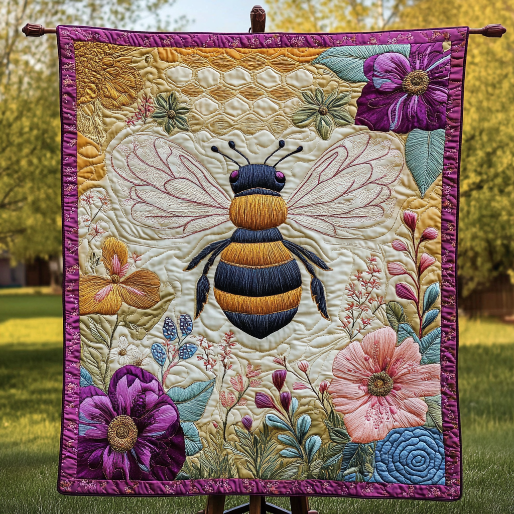 Bumble Beauty Quilted Blanket Best 4Th Of July Gift For Shelf Decor - Tradiviet