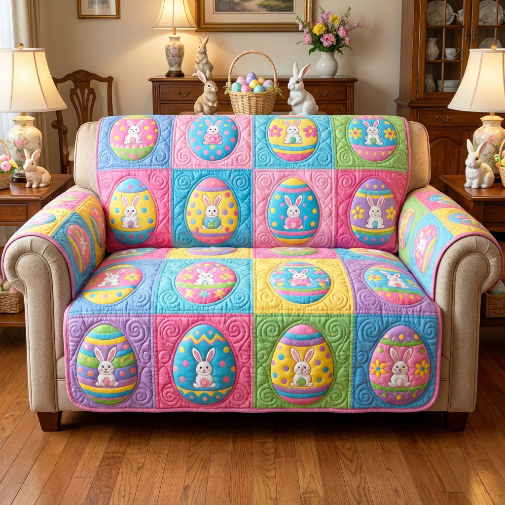 Bunny Day Quilted Sofa Cover Soft Home Room Decor Gift For Cozy Spaces - Tradiviet