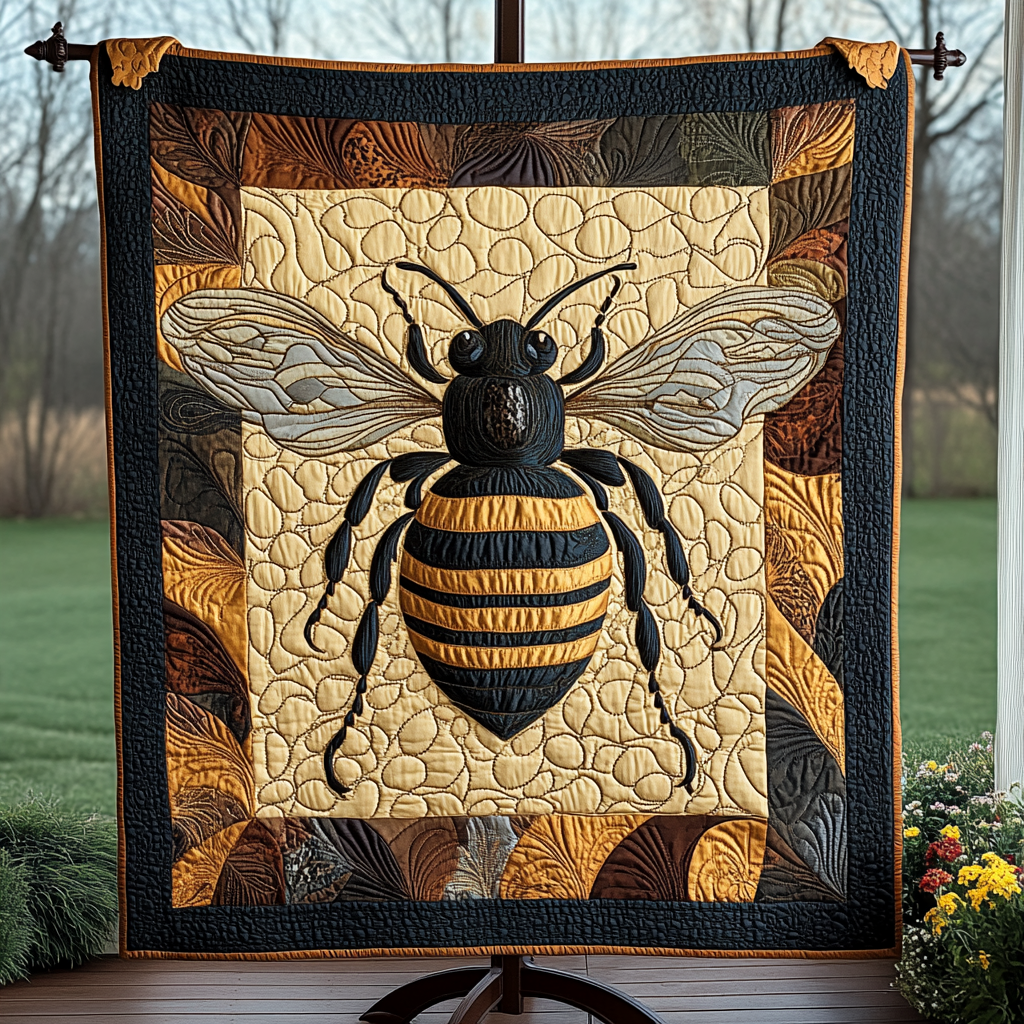 Busy Bee Delight Quilted Blanket Semiquincentennial Patriotic Gifts For Women - Tradiviet