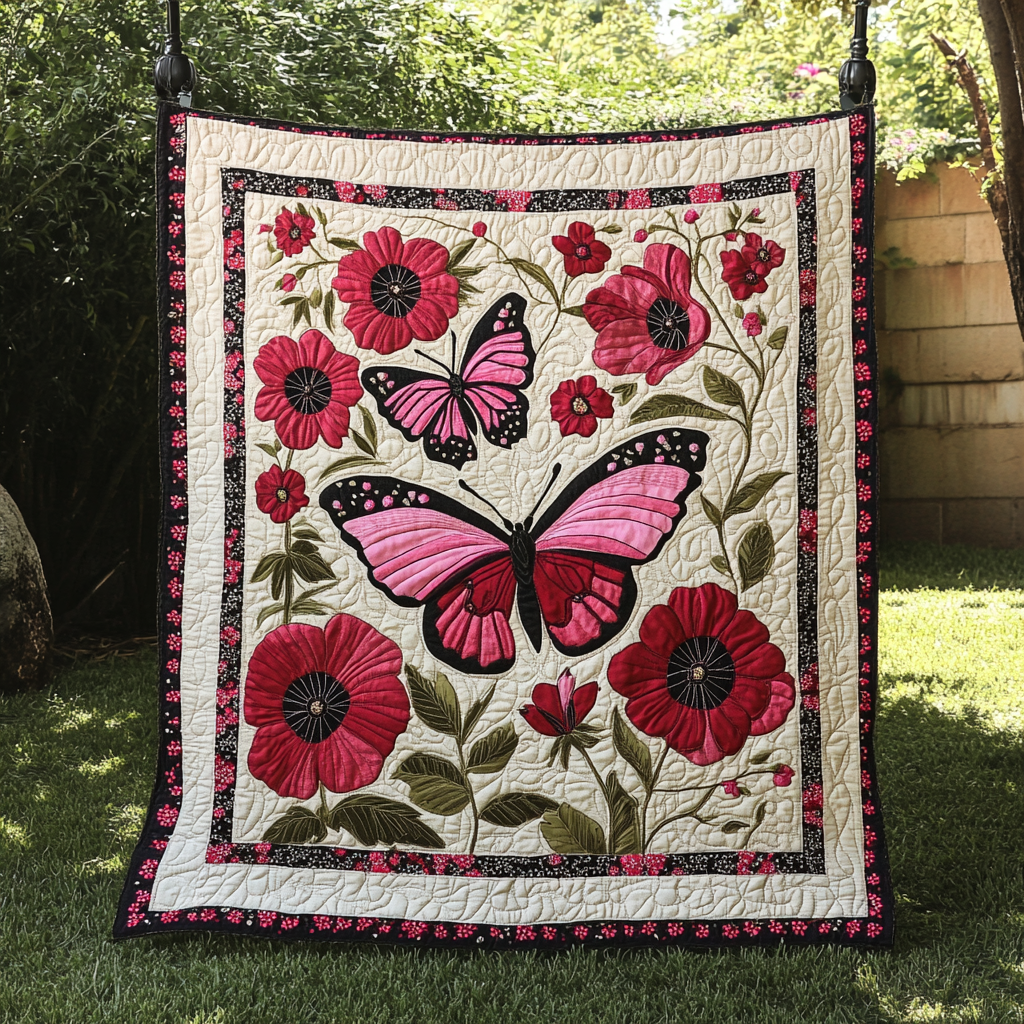 Butterfly Bliss Quilted Blanket USA 250 Years Of Liberty Patriotic Themed Gifts - Tradiviet