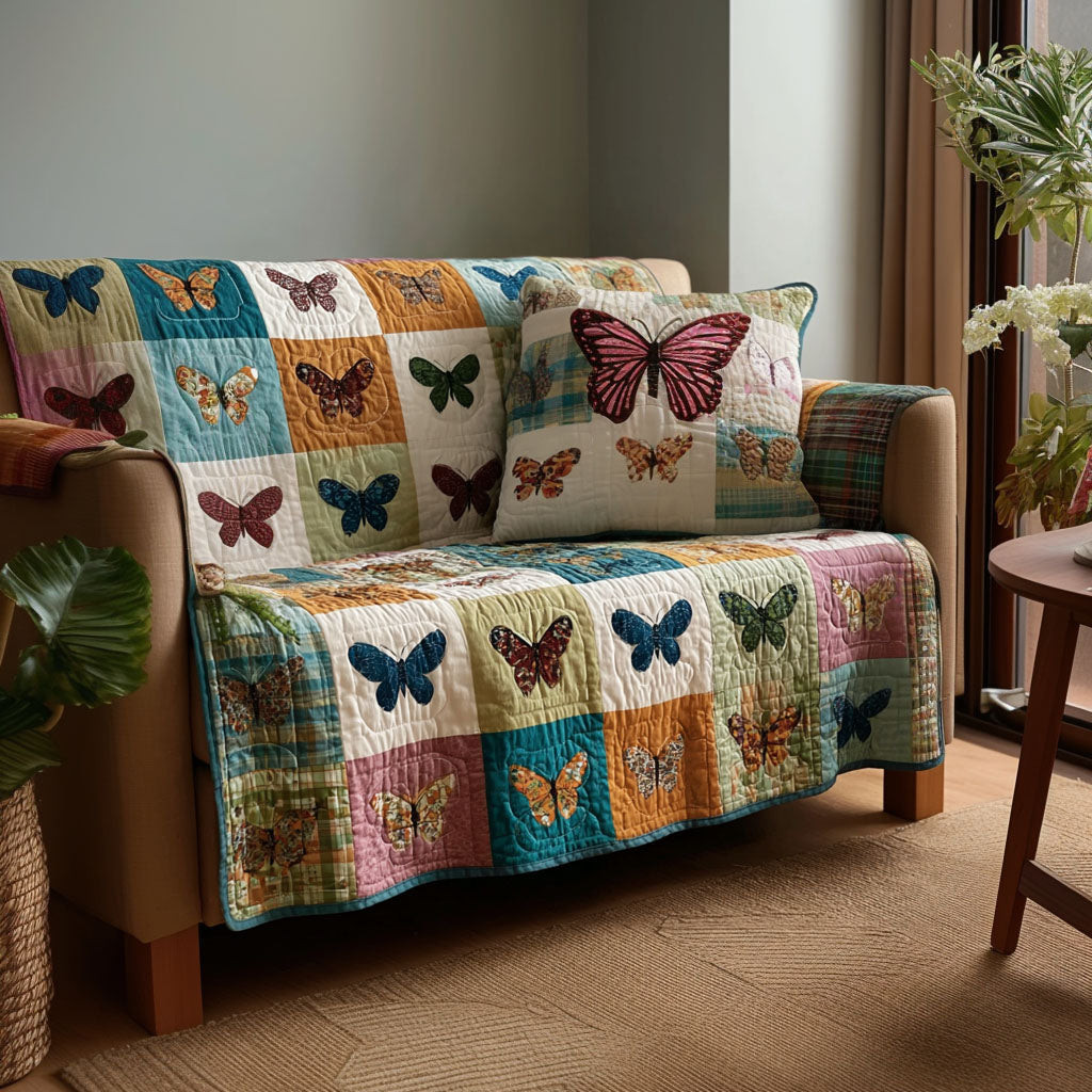 Butterfly Haven Quilted Sofa Cover Best Sofa Covers Butterfly Gifts For Lady - Tradiviet