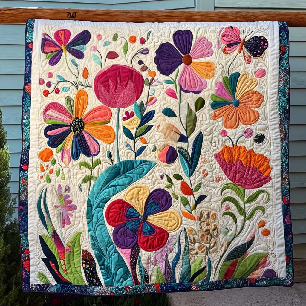Butterfly Meadow Quilted Blanket Holiday Decorations Gift For Wife - Tradiviet