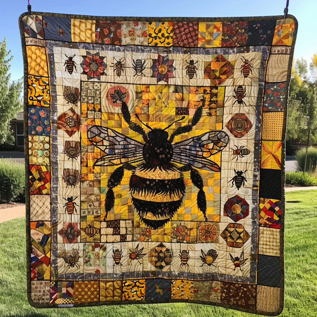 Buzzing Bee Quilted Blanket Indoor Decorations Gift For Uncle - Tradiviet