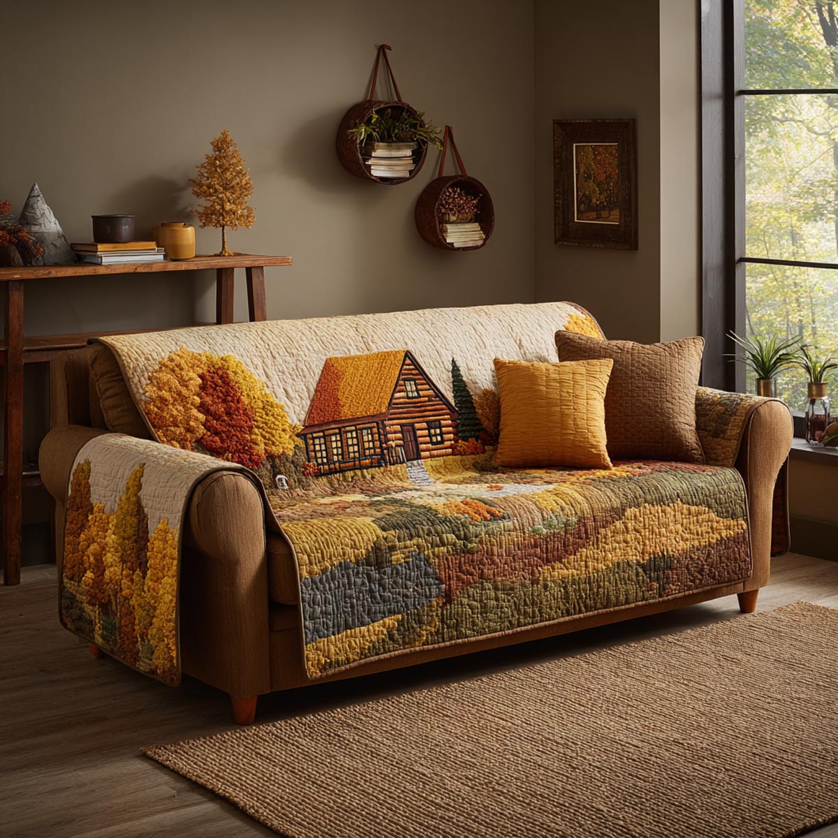 Cabin Comfort Quilted Sofa Cover Cute Room Decor Gift For Room Decor - Tradiviet