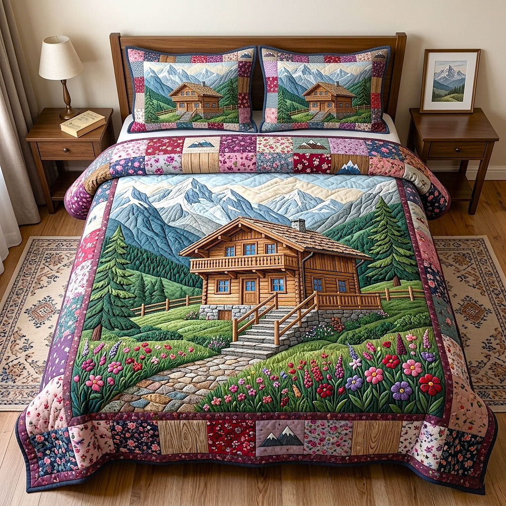 Cabin Retreat Quilted Bedding Set Cabin Retreat Oasis Gift For Cabin Husband - Tradiviet