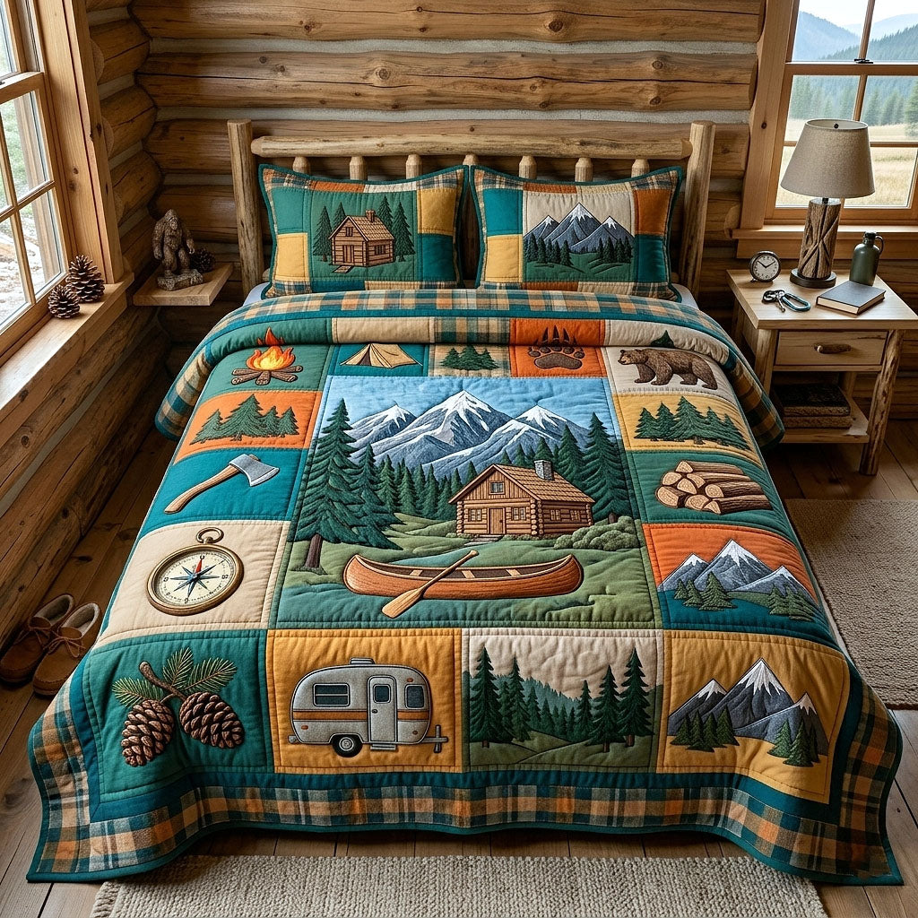 Cabin Retreat Quilted Bedding Set Cabin Retreat Vision Gift For Retreat Dad - Tradiviet