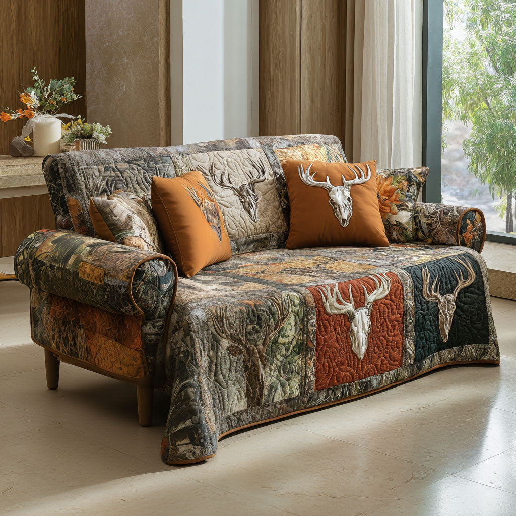 Cabin Serenity Quilted Sofa Cover Indoor Home Room Decor Gifts For House Lovers - Tradiviet