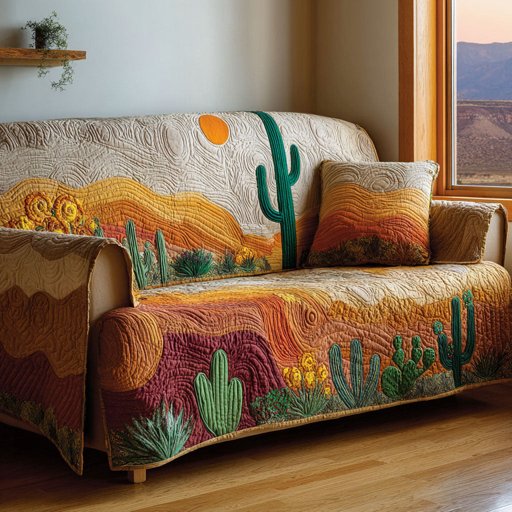 Cactus Spirit Quilted Sofa Cover Good Sofa Covers Cactus Themed Birthday Presents - Tradiviet