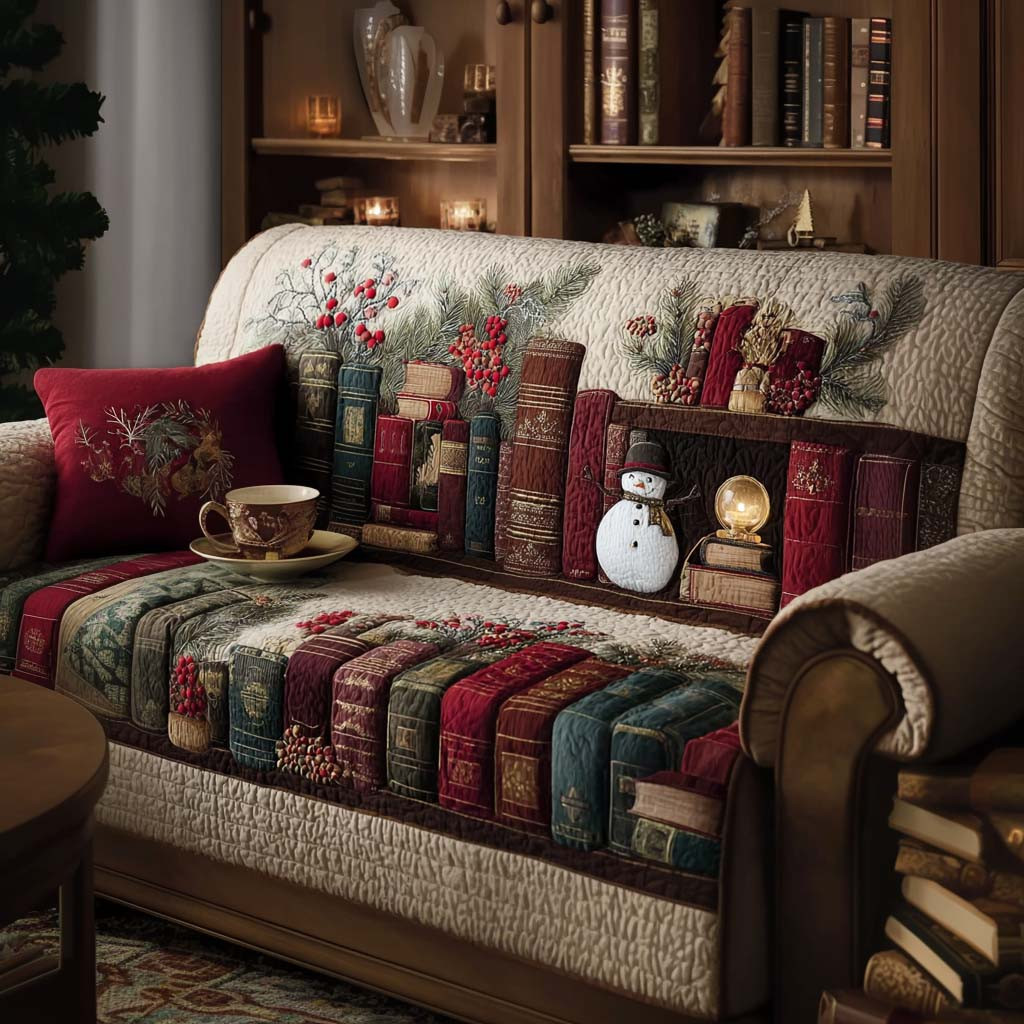 Calm Reader Quilted Sofa Cover Couch Cushion Covers Gift Ideas For Book Lovers - Tradiviet