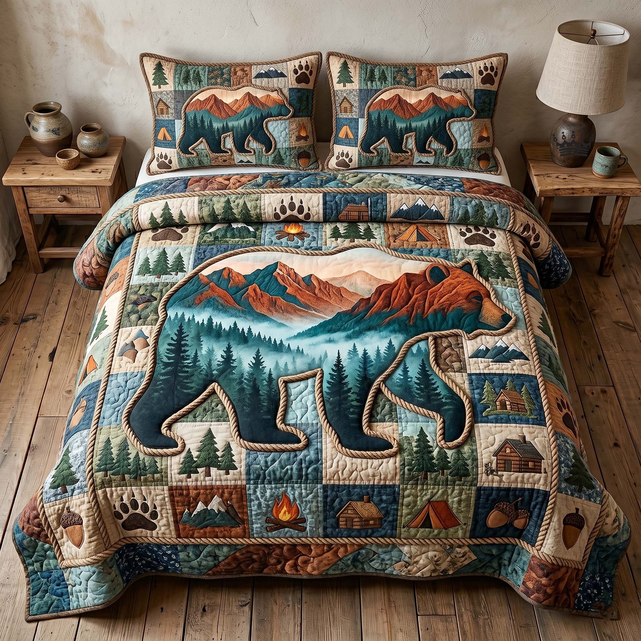 Camp Escape Quilted Bedding Set Camp Escape Wonderland Gift For Camp Friends - Tradiviet