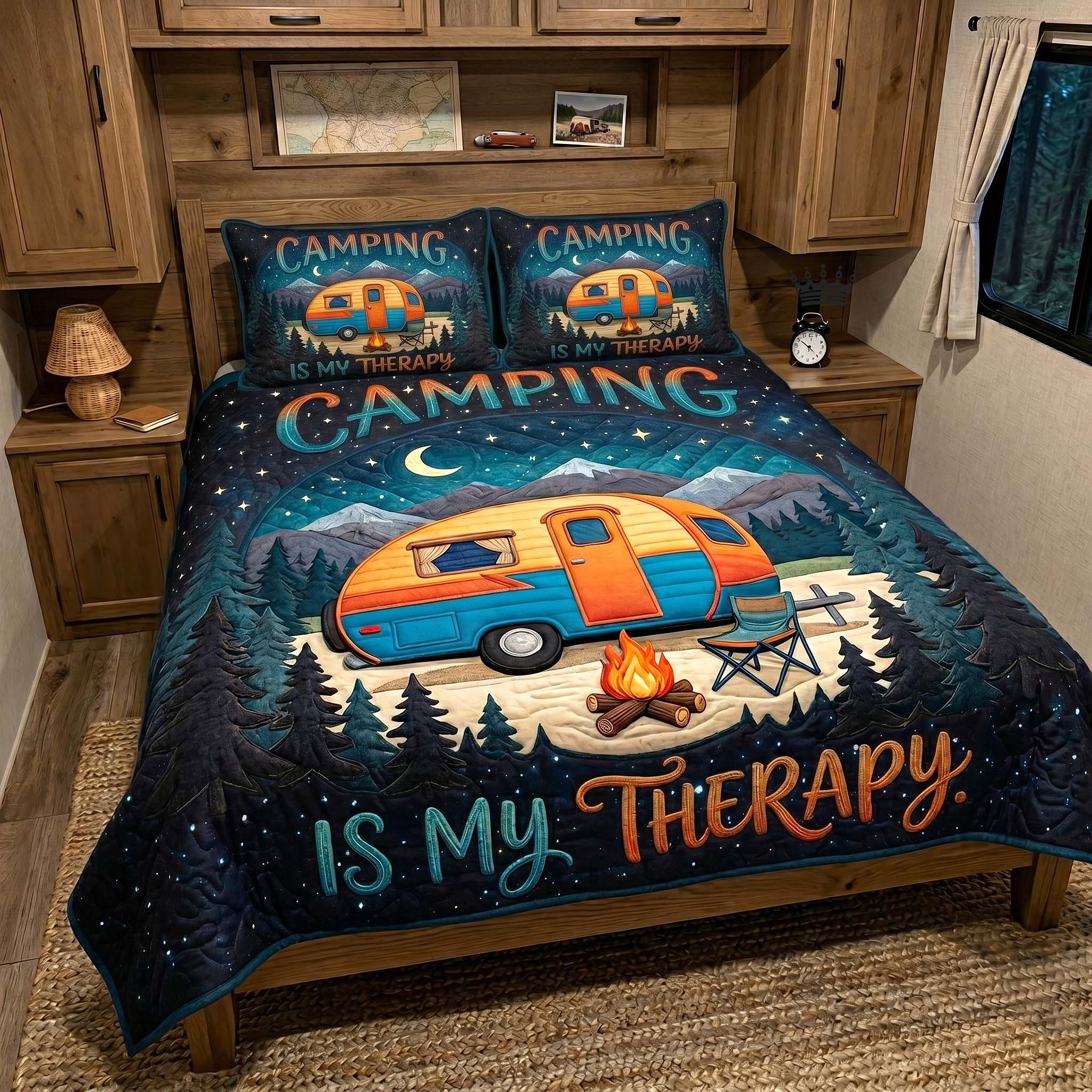 Camping Life Quilted Bedding Set Camping Life Forest Gift For Camping Friends - Tradiviet