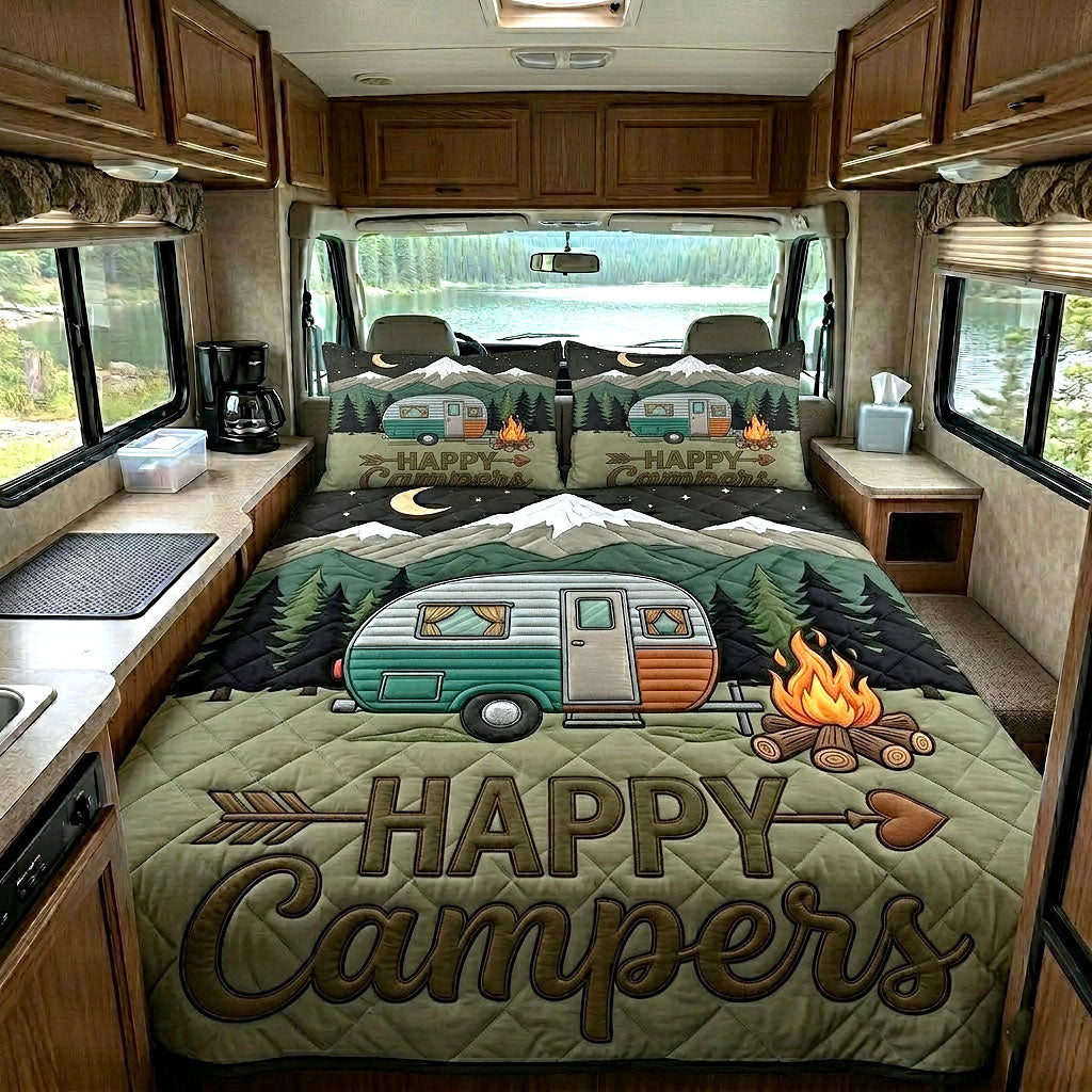 Camping Life Quilted Bedding Set Camping Life Patch Gift For Camping Life - Tradiviet