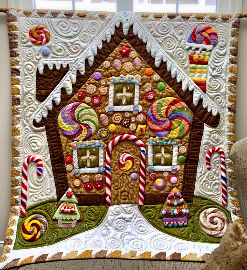 Candy Cane Lane Quilted Blanket July 4 Apparel Unique Patriotic Gifts - Tradiviet