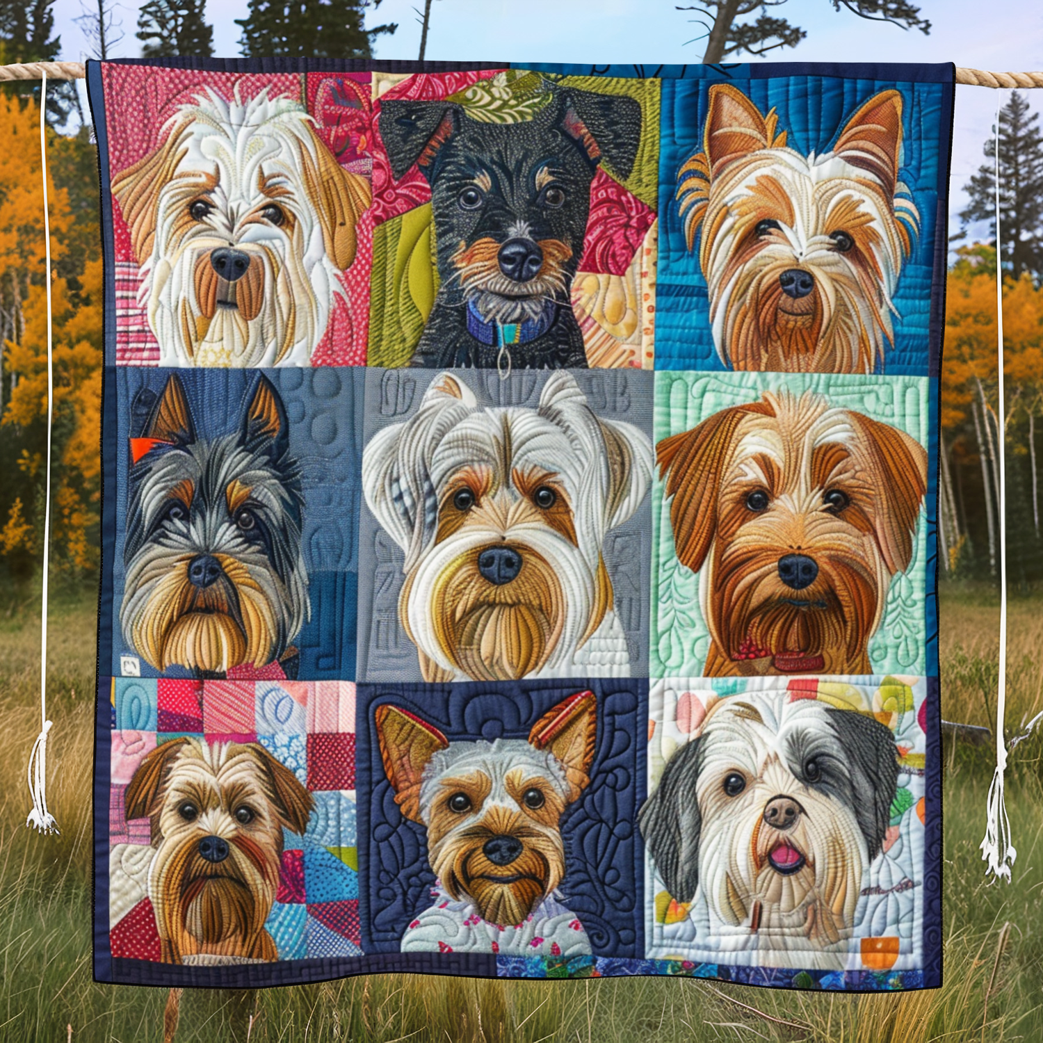 Canine Collection Quilted Blanket USA 250 Years Of Freedom Patriotic Themed Gifts - Tradiviet