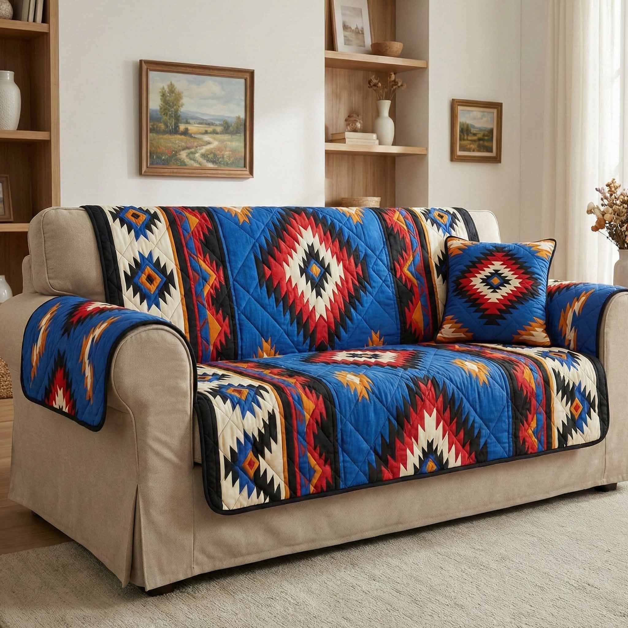 Canyon Burst Quilted Sofa Cover Minimalist Home Room Decor Gift For Home Decor - Tradiviet