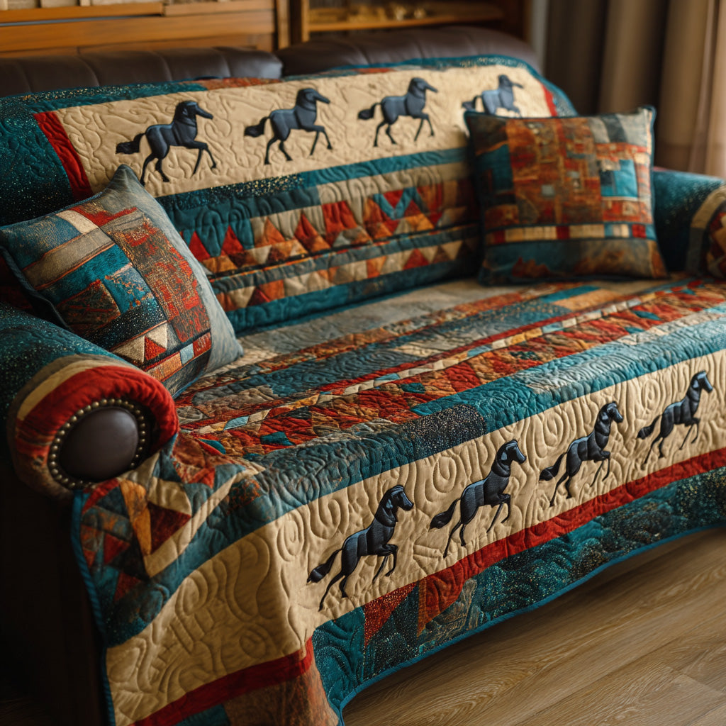 Canyon Gallop Quilted Sofa Cover Classic Home Room Decor Gifts For Room Decor - Tradiviet