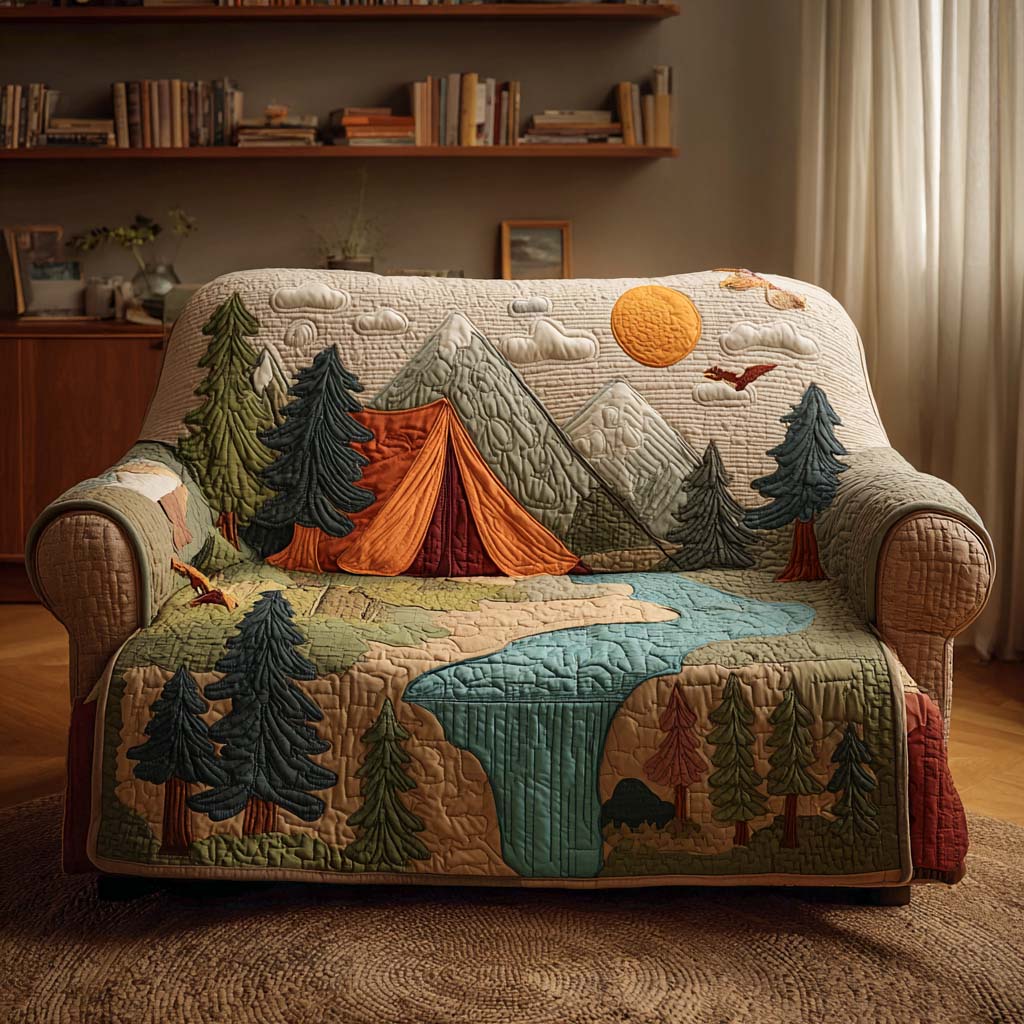 Canyon Lake Camp Quilted Sofa Cover Room Room Decor Gift For Room Decor - Tradiviet