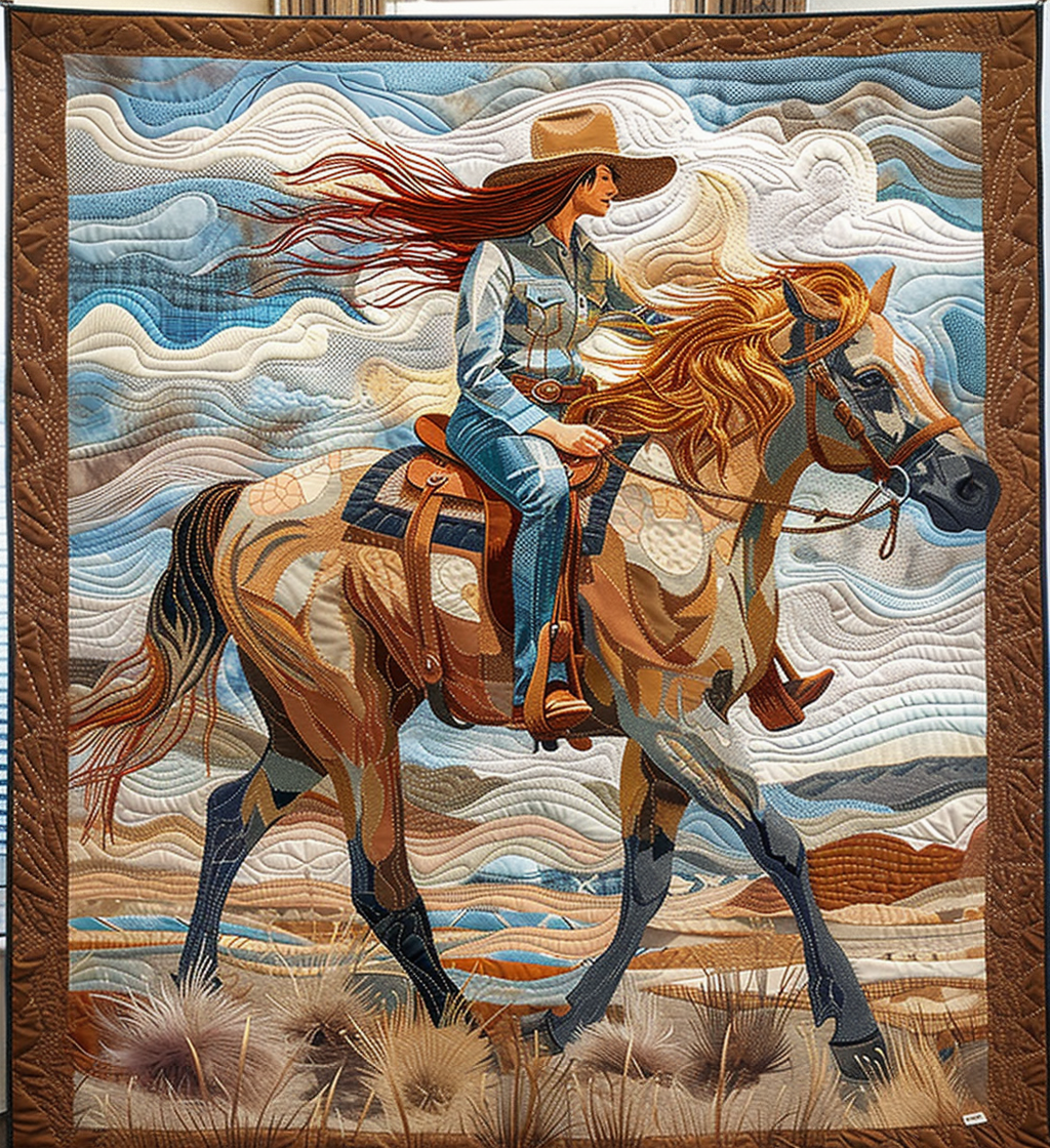 Canyon Rider Quilted Blanket 250th Anniversary Of Independence Gift For Wife - Tradiviet
