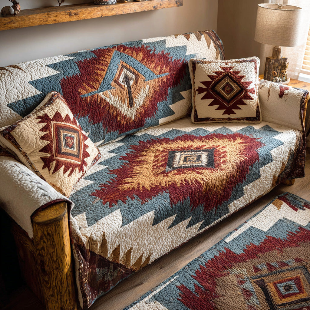Canyon Spirit Quilted Sofa Cover Cozy Room Decor Gifts For House Lovers - Tradiviet