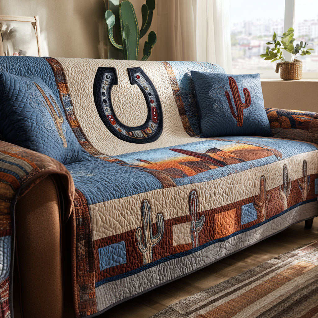 Canyon Wind Emblem Quilted Sofa Cover Classic Room Decor Gifts For House Lovers - Tradiviet