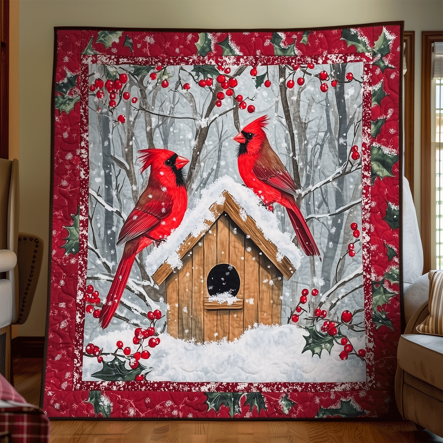 Cardinal Haven Quilted Blanket Room Ideas Gift For Girls - Tradiviet