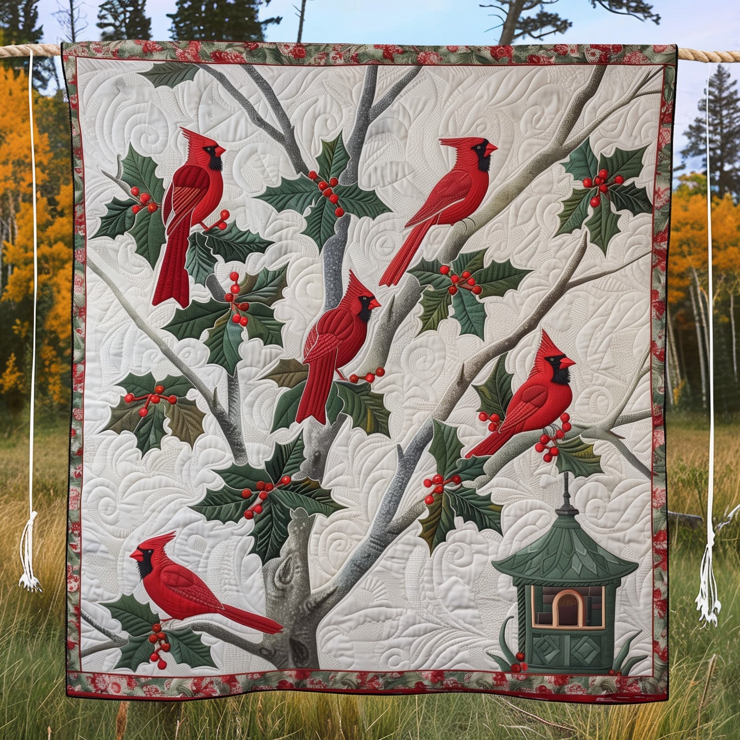 Cardinal Whisper Quilted Blanket Mens Bedroom Decor Gift For Indoor Decor - Tradiviet