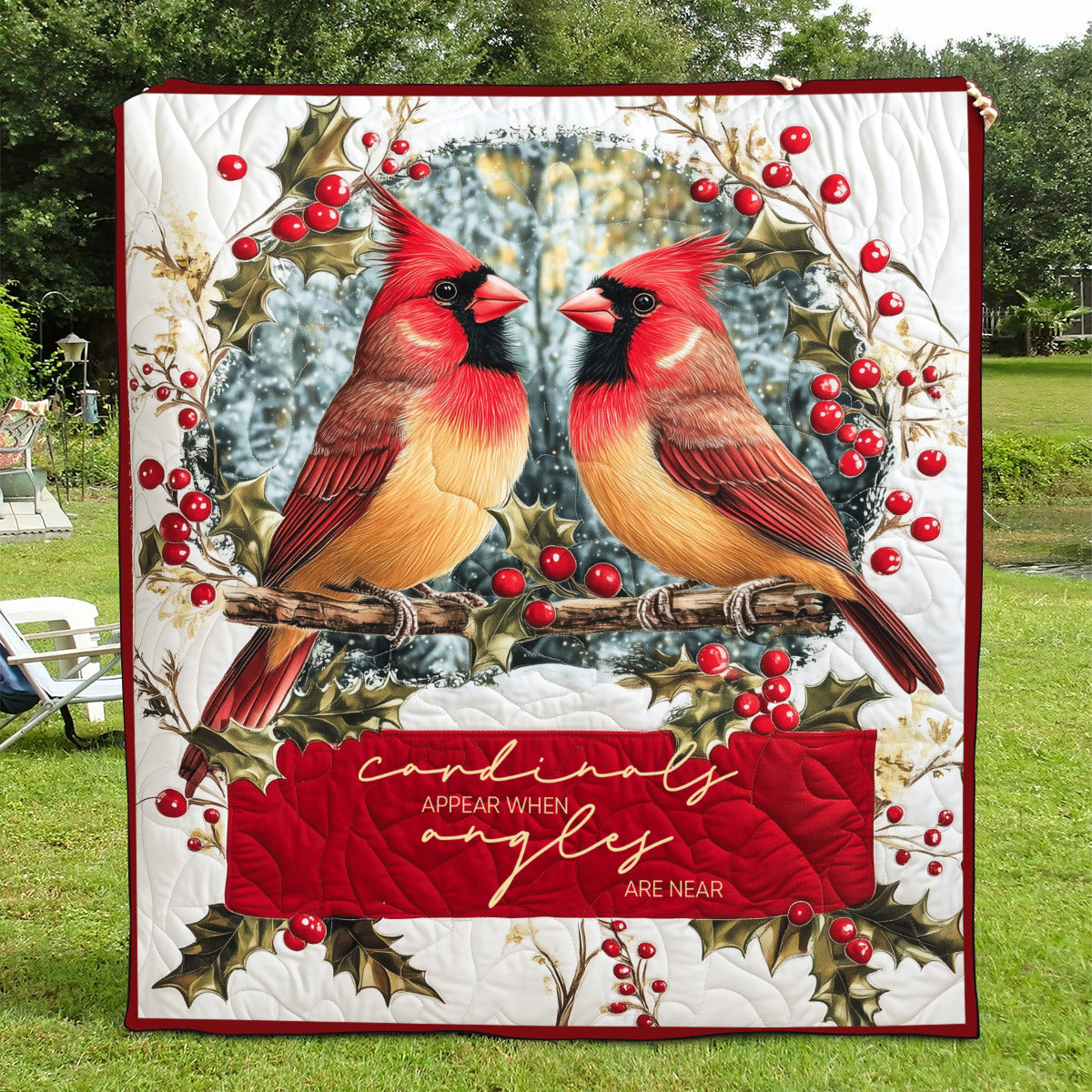 Cardinals Appear When Angels Are Near Art Quilted Blanket Room Decoration Gift For Room - Tradiviet