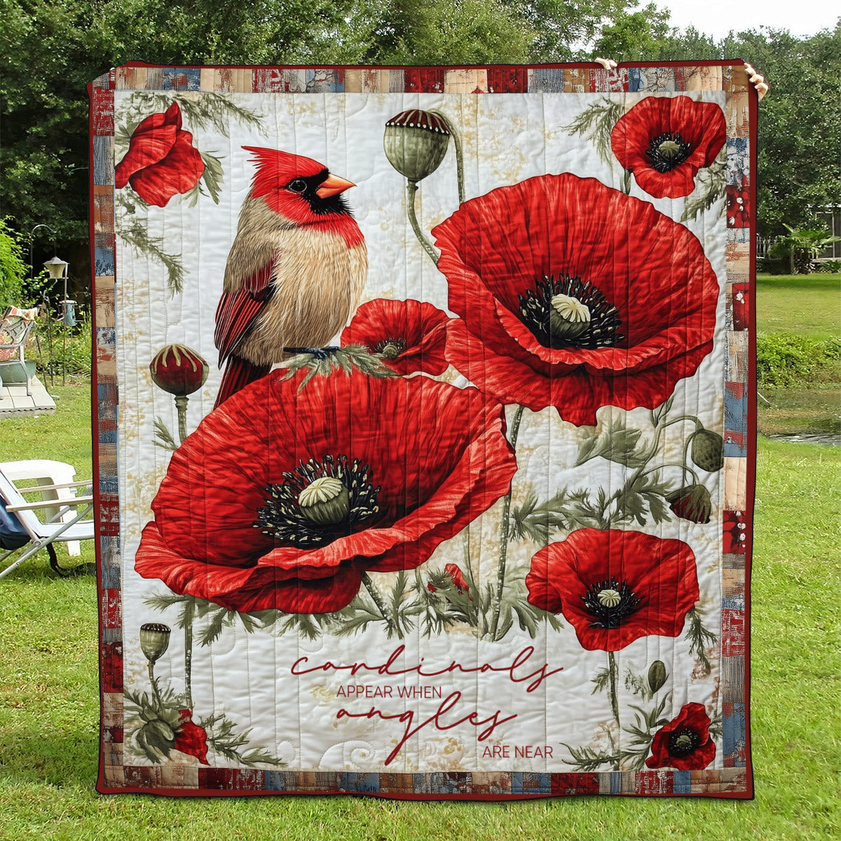 Cardinals Appear When Angels Are Near Quilted Blanket Bohemian Bedroom Furniture Best Gift - Tradiviet
